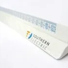 White triangular scale ruler with blue markings and Southern Electric logo on the side.