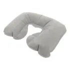 Gray inflatable U-shaped neck pillow on a white background.