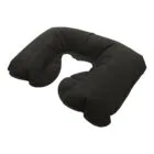 Black U-shaped travel neck pillow on a white background.