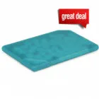 A blue gel cooling pad with a great deal label in the top right corner.