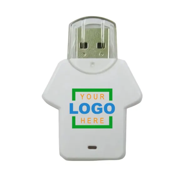 Custom Shape USB Keys in a shirt design with your logo—unique branded USB drives.