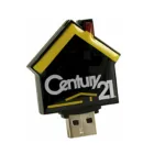 Epoxy Dome USB House Shape, black and yellow on white background.