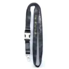The Imitation Leather Lanyard is black with www.rotary.org in white and yellow, featuring a silver metal clip and a black plastic buckle.