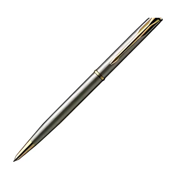 Parker Insignia Series ballpoint pen in silver and gold on a white background.