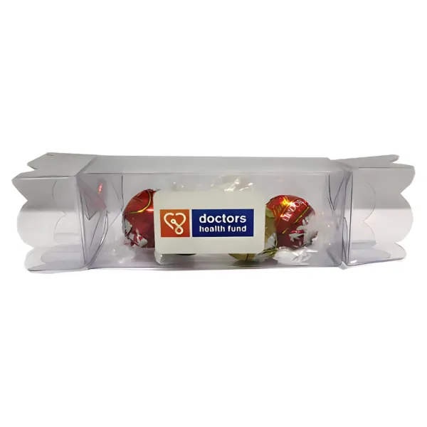 PVC Bonbon with Lindor Balls x4, featuring a doctors health fund label on front.