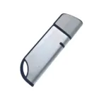 The Conductor: silver USB flash drive with black trim on a white background.