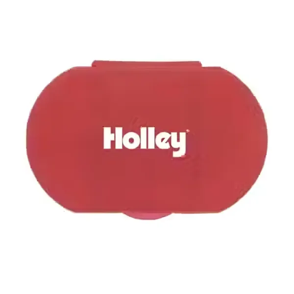Red oval pill box with Holley logo.