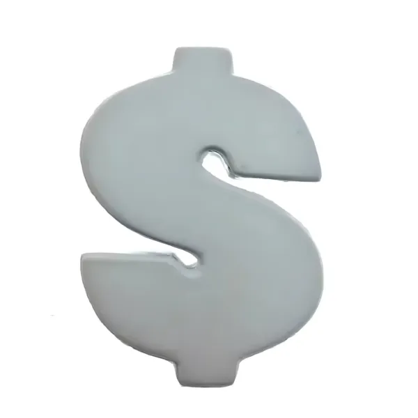 The Special Stress Balls Dollar Sign stands tall on a plain background, exuding a unique charm.