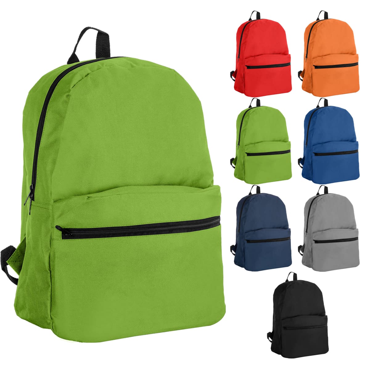 Nine Smoky Custom Backpacks - rush in green, red, orange, blue, gray, and black.