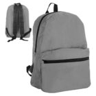 Smoky Custom Backpacks - rush: Plain gray backpack with front zipper pocket.