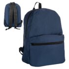 Smoky Custom Backpacks - rush: plain navy blue with front zipper and black straps.
