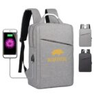 Commuter Logo Backpacks - rush in gray with WARTHOG logo and USB port, ready for any rush.