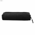 A black rectangular Canvas Tube Pencil Case - rush, with zipper, on a white background.
