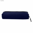 Canvas Tube Pencil Cases - rush: Navy blue zippered pouch, ideal for organizing supplies.