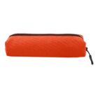 A Canvas Tube Pencil Case - rush with a black zipper, shown on a white background.