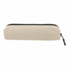 Canvas Tube Pencil Cases - rush in beige with black zipper and pull tab, on white background.