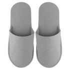 A pair of Selene Felt Slippers - rush, shown from above on a white background.