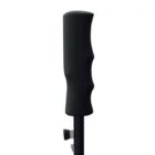 Black ergonomic handle with finger grooves on Dunness Umbrellas - rush against a white background.